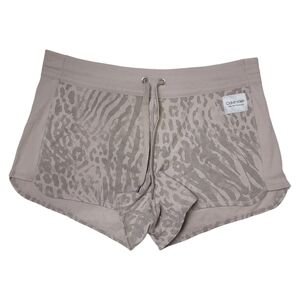 Calvin Klein Performance Tan Leopard Zebra Animal Print Soft Lounge Shorts XL